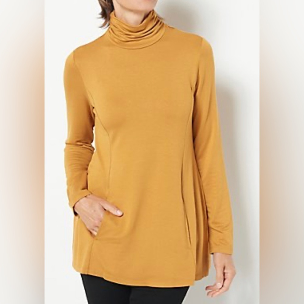 Susan Graver - NEW - Regular Weekend Jersey Turtleneck Tunic